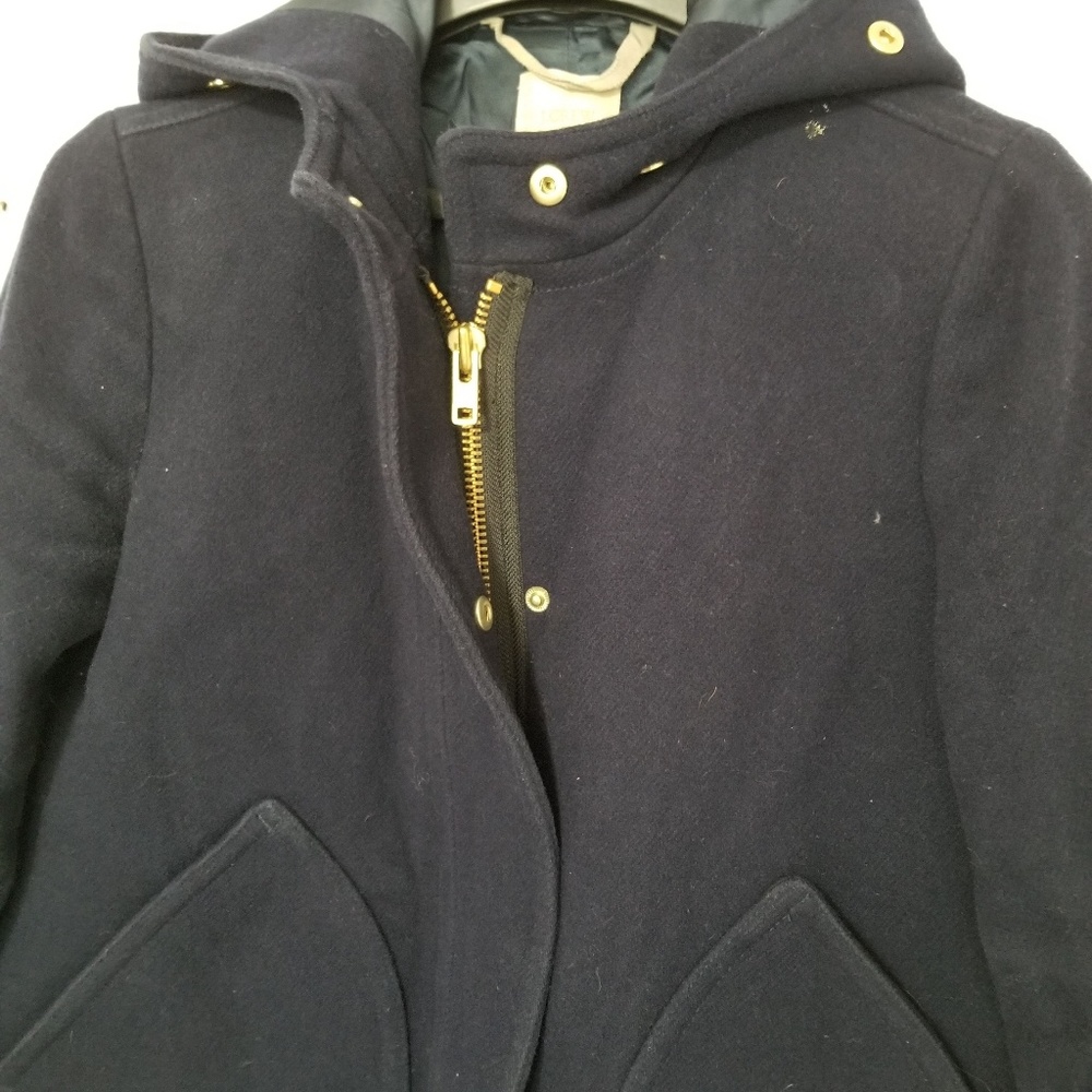 J. Crew size 6 Navy Blue Wool Coat - Picture 7 of 8